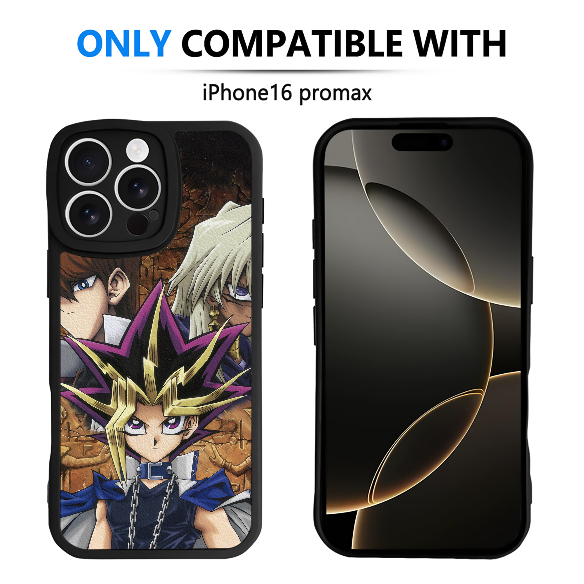 （画像用） 遊☆戯☆王 Yu-Gi-Oh! 【iPhone 16シリーズ対応】シリコンスマホケース（レザー調） 材質：シリコン